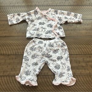 Calvin Klein Two Piece Baby Pajamas 3-6 Months 100% Cotton